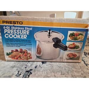 Presto 6-Qt Stainless Steel Pressure Cooker - Complete with Box & Manual